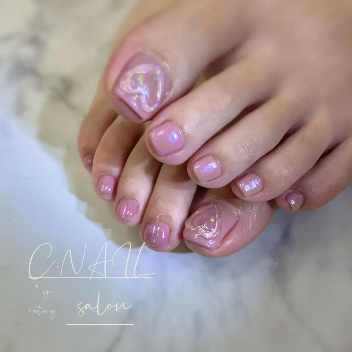 ネイル 桜ネイル クリアネイル フットネイル フレンチネイル ジェルネイル C.Nail &Eyeのネイルデザイン