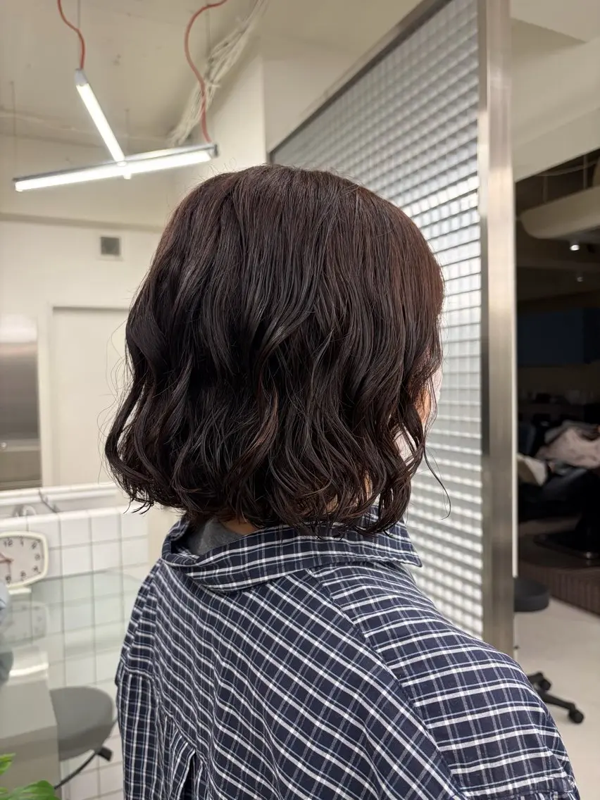 ミディアム パーマ パーマ ロングパーマ/パーマ /表参道/aobaのヘアスタイル