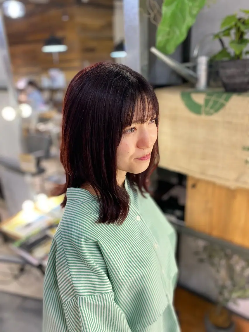 ミディアム カラー ボルドーカラー 伊藤 裕也のヘアスタイル