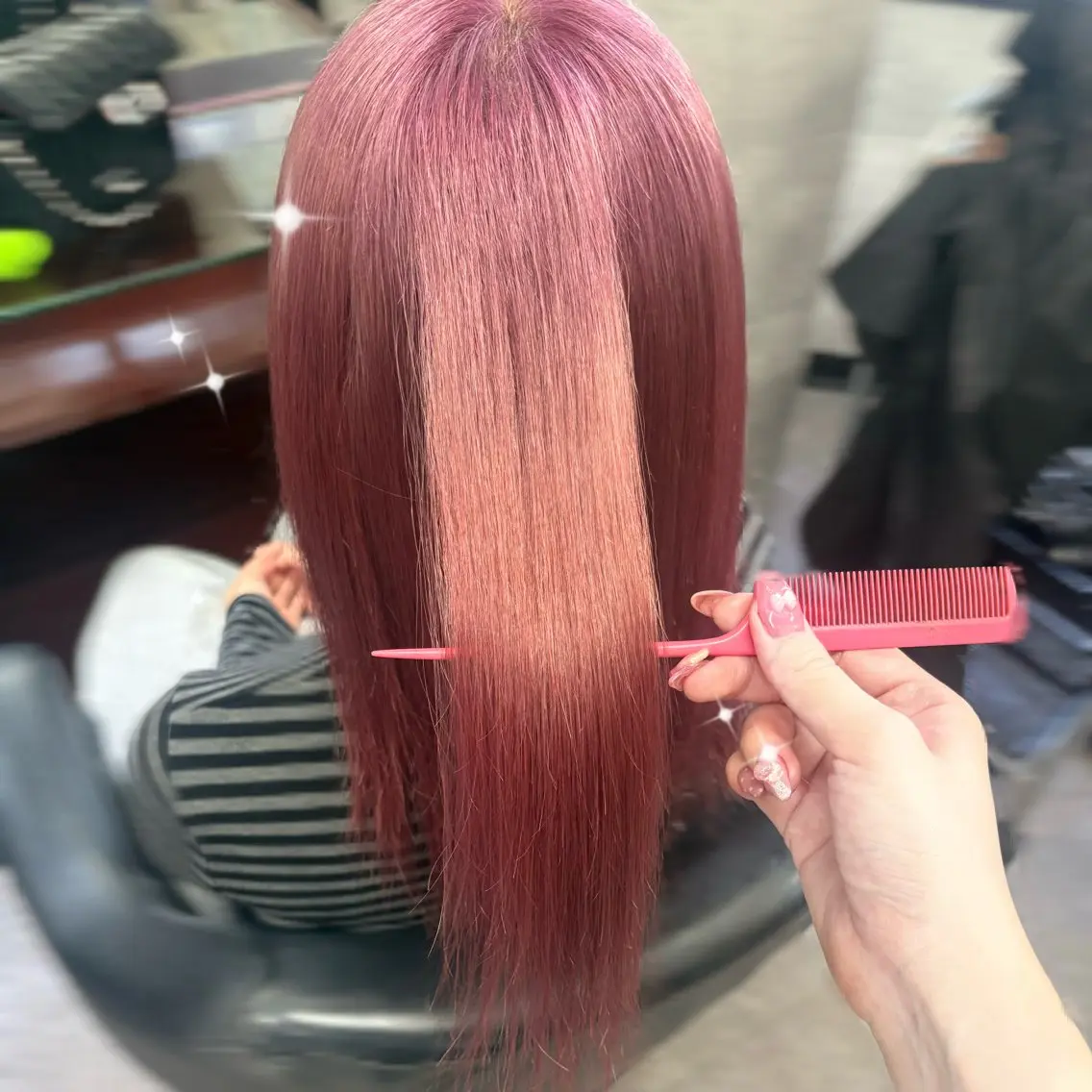カラー ピンクカラー OZ梅田♡ ゆはなブリーチのヘアスタイル