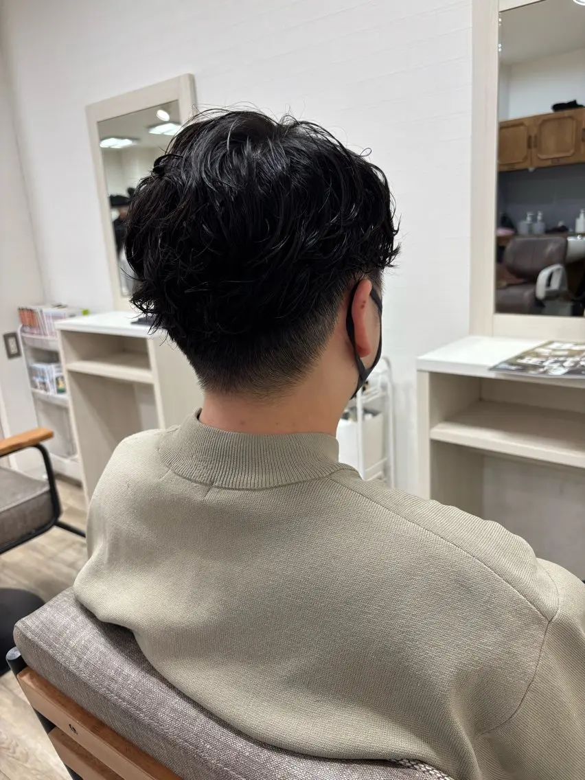 メンズ カット パーマ パつっとボブ 🌸みおのヘアスタイル
