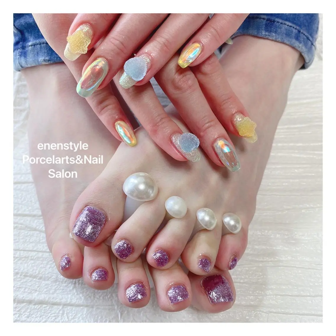 ミディアム ネイル 🐾enen style 🐾のネイルデザイン