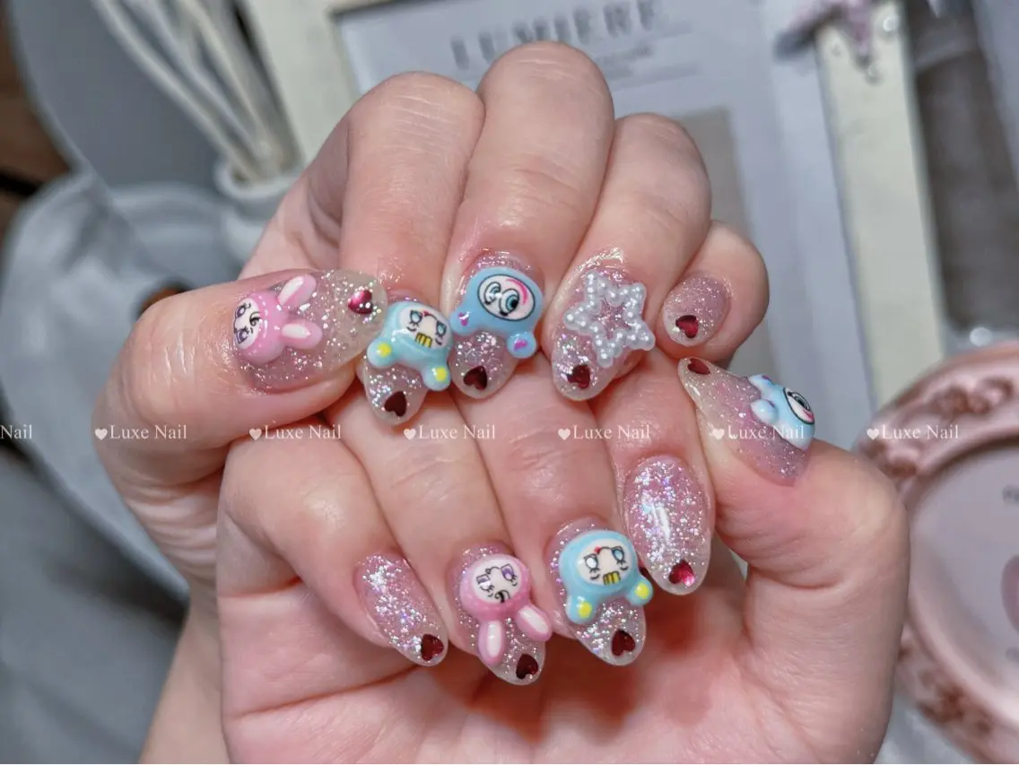 ネイル アートネイル オーロラネイル カジュアル クリアネイル 長さ出し ハンドネイル Luxe Nail Salonのネイルデザイン