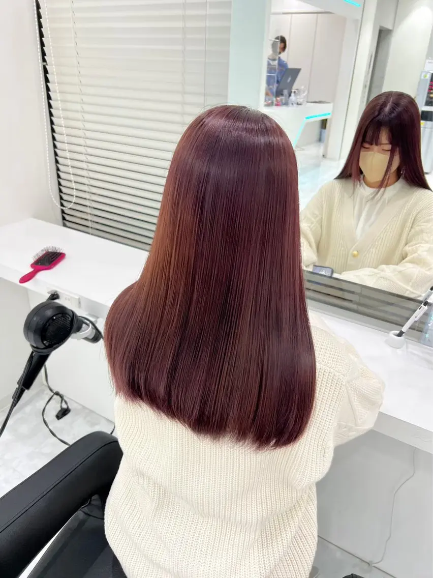セミロング カラー ヘアアレンジ ブリーチ ブリーチなしカラー 髪質改善 🫧モテる💗ダメー ジレスハイトーン🫧のヘアスタイル