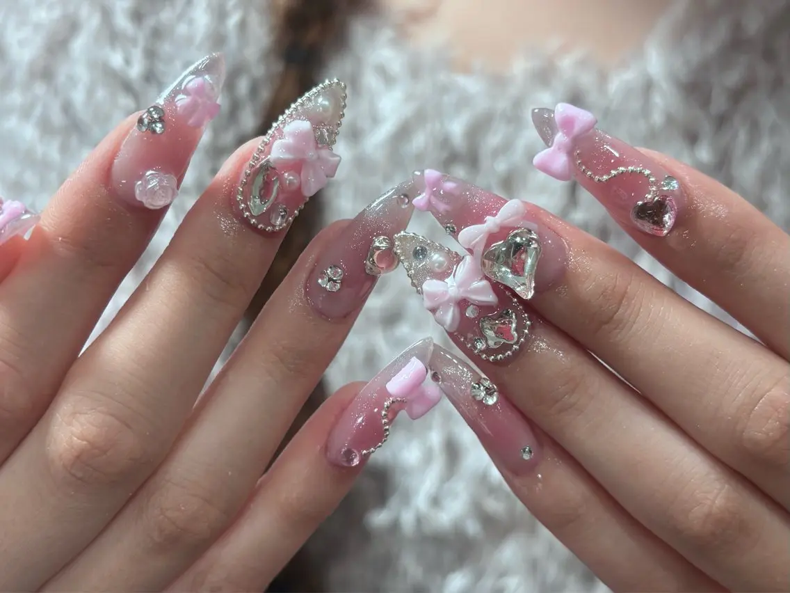ネイル 長さ出し フレンチネイル ジェルネイル ガラスフレンチ 韓国ネイル ハンドネイル Belle Nail Salonのネイルデザイン