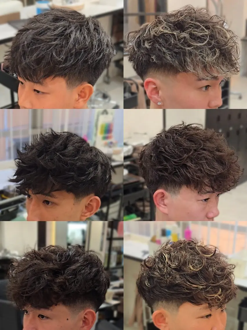 メンズ パーマ ミディアム ミディアムパーマ フェードカット メンズパーマ カット パーマ ヘアセット LEN名古屋/パーマ 海外ヘア/メンズ特化のヘアスタイル