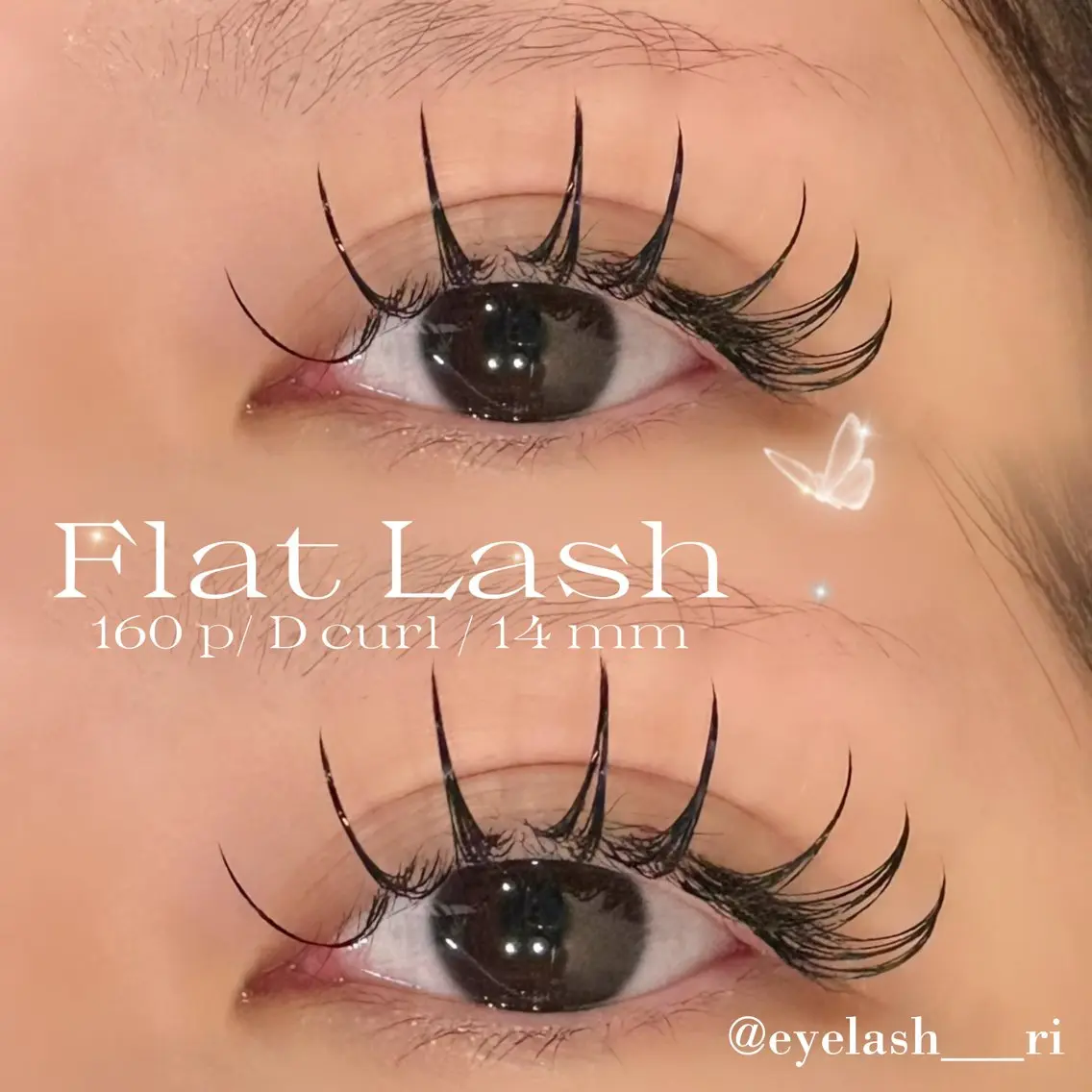 マツエク・マツパ 束感まつ毛 Dカール フラットラッシュ マツエク eyelash Lily Rinaのマツエク・マツパデザイン