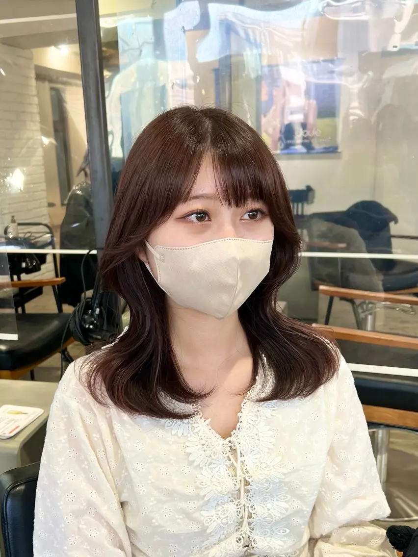 ミディアム くびれヘア 韓国風ヘア カット ヘアカラー トリートメント 【韓国風くびれヘア】 joule小木曽輝のヘアスタイル