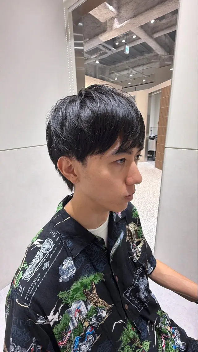 ミディアム メンズ カット ヘッドスパ ヘアセット 新宿メンズカット/ パーマ/岩田進一のヘアスタイル