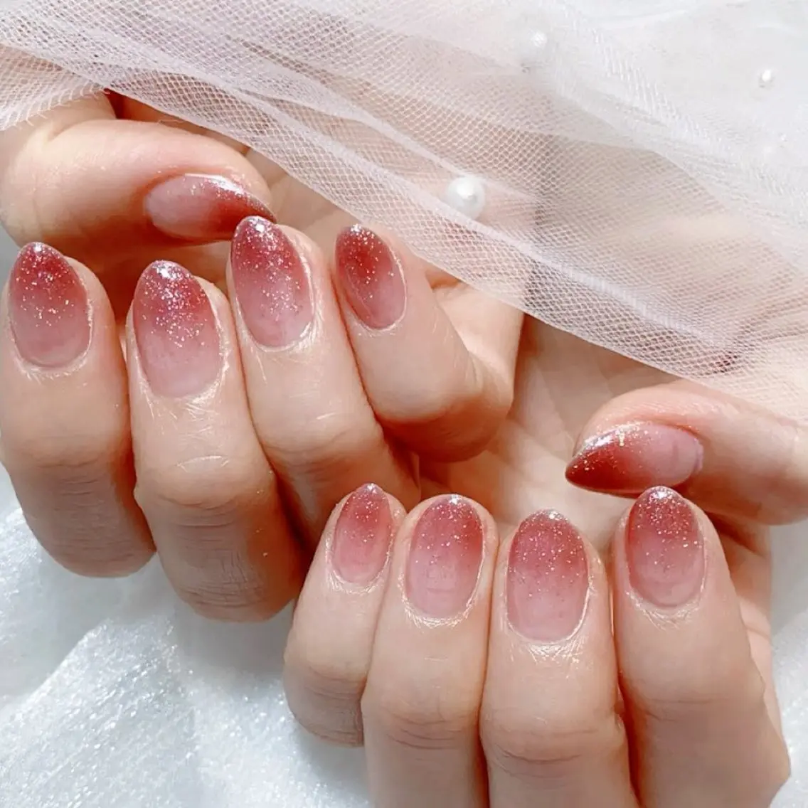 メンズ ネイル メンズ韓国風 アートネイル オーロラネイル ガーリー キラキラネイル ハンドネイル Nail salon 木にいるのネイルデザイン