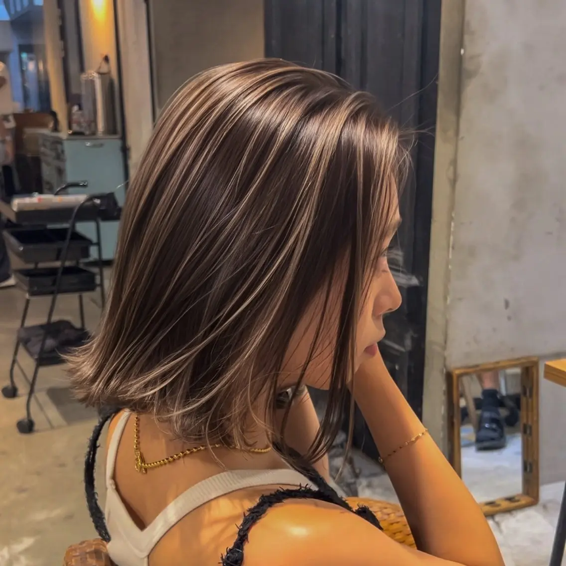 ショート カラー ハイライトカラー ハイライト ヘアカラー 🌴海外風×ケアブリ ーチHayato🌊のヘアスタイル