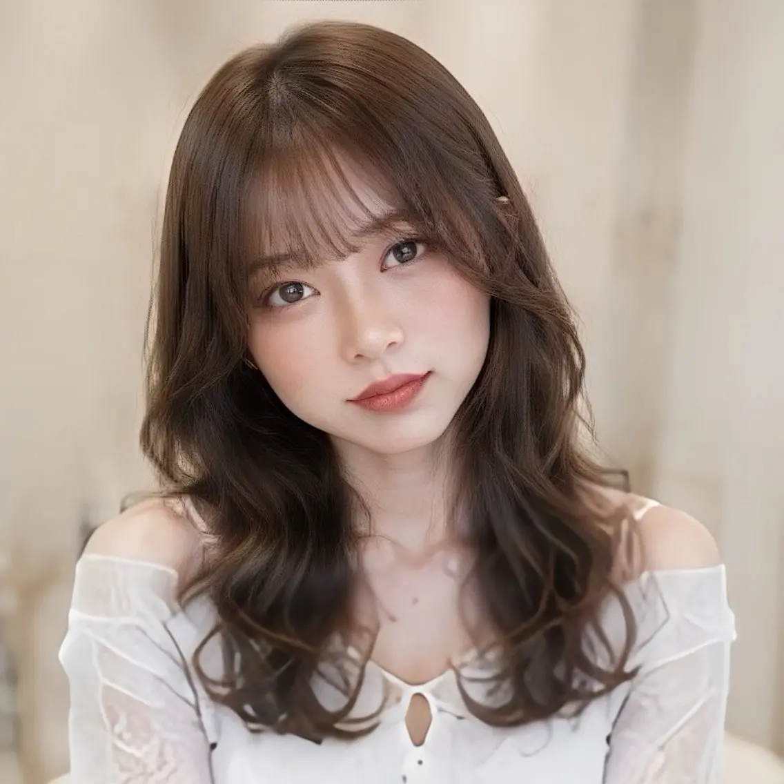 ロング カラー カット ヘアカラー レイヤー/顔まわり /縮毛矯正/おばかんのヘアスタイル