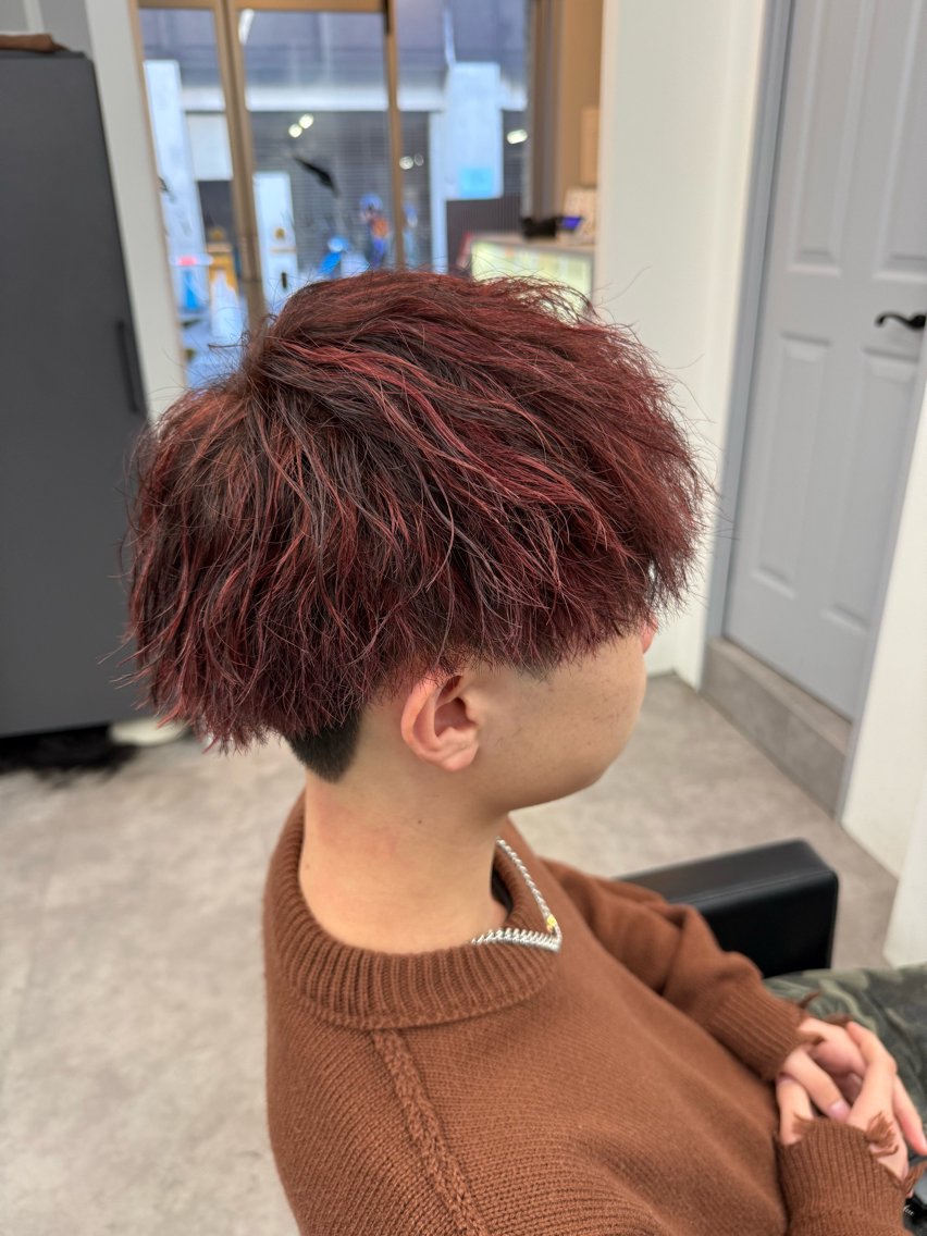ミディアム ミディアムパーマ 永井 脩弥のヘアスタイル