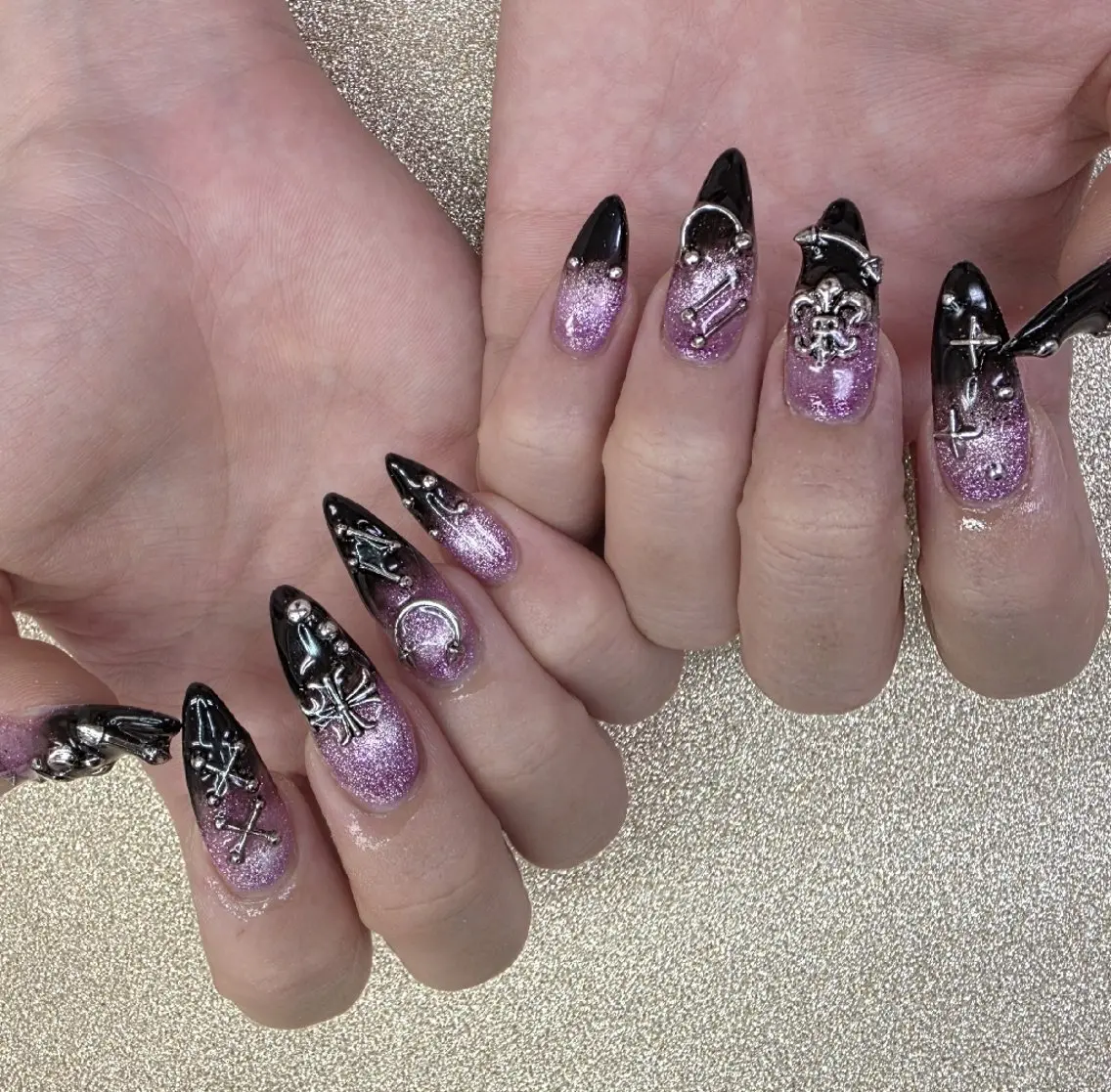 ネイル グラデーション ロングネイル マグネットネイル ハンドネイル Nail 🌱TSUBASAのネイルデザイン