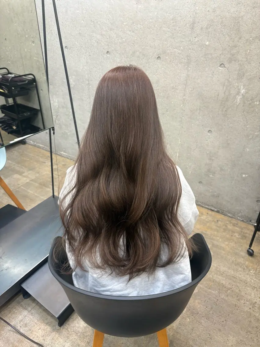 ロング ヘアカラー 透明感カラー/赤み消 しカラー/もものヘアスタイル