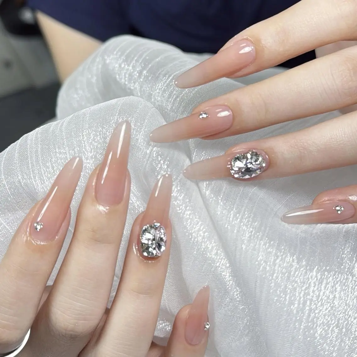 🩵長さだしワンカラー／マグネット／フラッシュ＋パーツ２個の写真