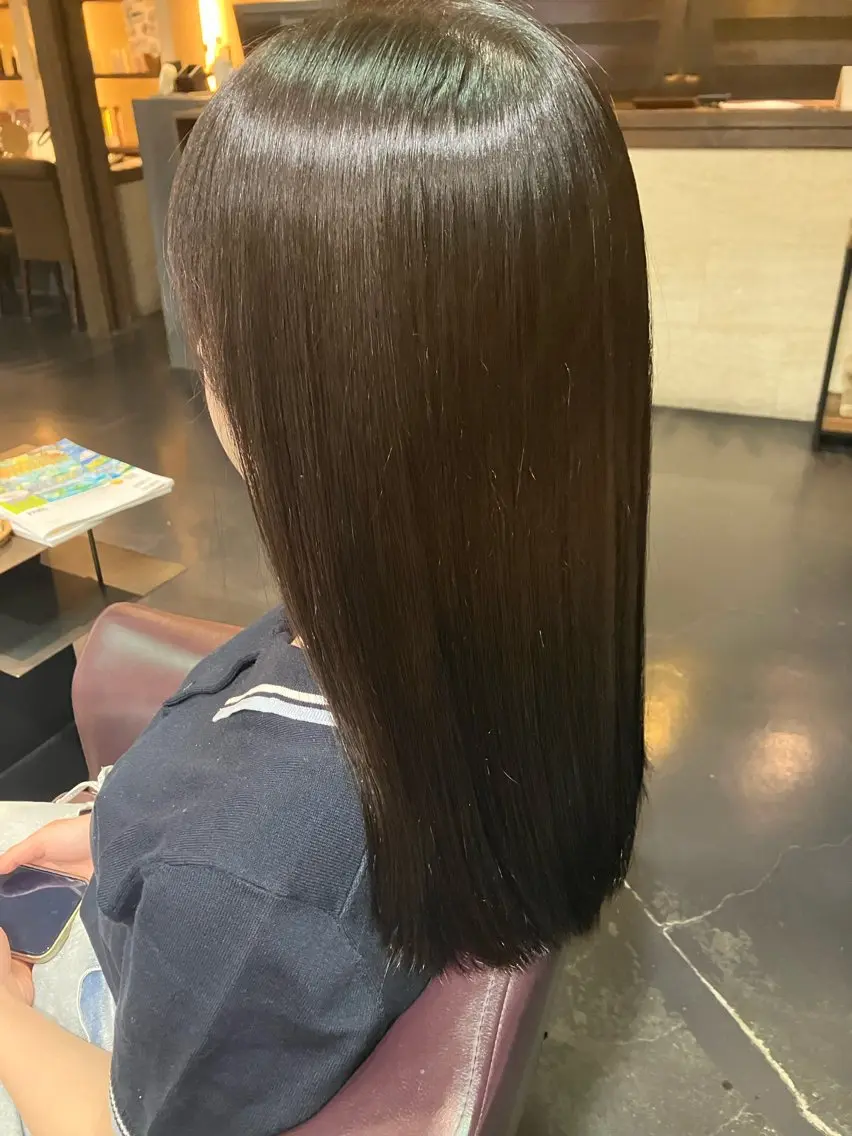 ミディアム 縮毛矯正 CUT純 kirinaのヘアスタイル