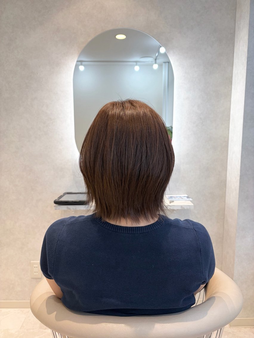 ミディアム ボブ くびれヘア カット ヘアカラー トリートメント 髪質改善/白髪染め ヘッドスパ/片岡良太のヘアスタイル