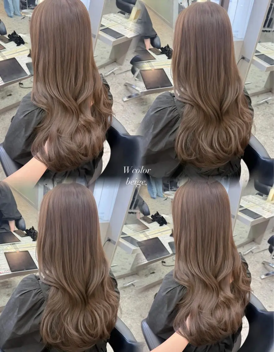 ロング カラー ベージュカラー ブリーチ ブリーチなしカラー カット ヘアカラー トリートメント iwao seiraのヘアスタイル