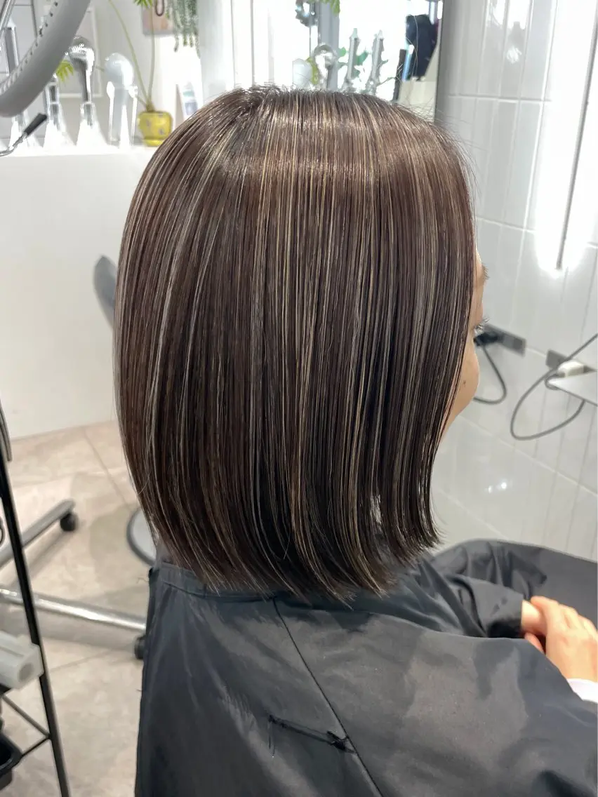 ミディアム カラー ハイライトカラー ハイライト カット ヘアカラー 表参道/ハイライト バレイヤージュのヘアスタイル