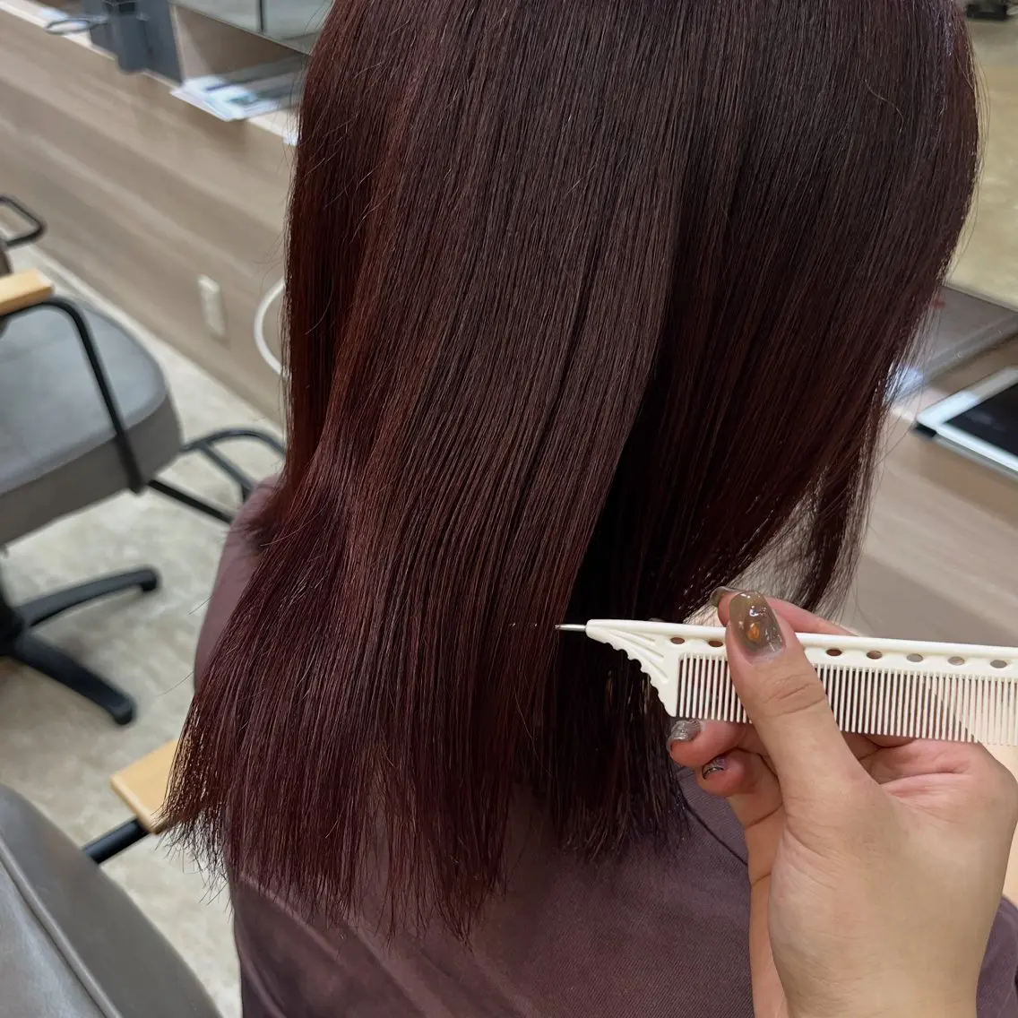 カラー カット ヘアカラー カットモデル unaのヘアスタイル