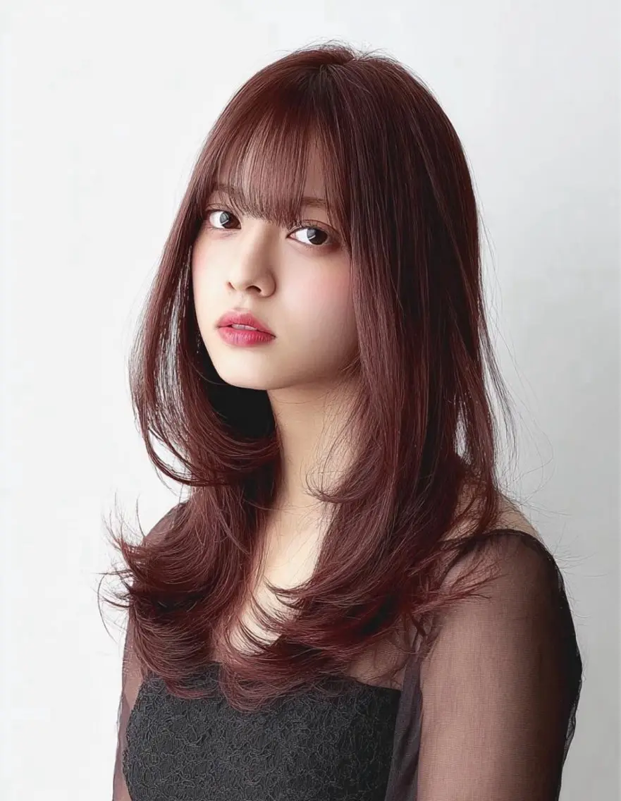 ロング カラー ヘアカラー 韓国×艶ハイトーンが かわいい✨️リオ🍒のヘアスタイル