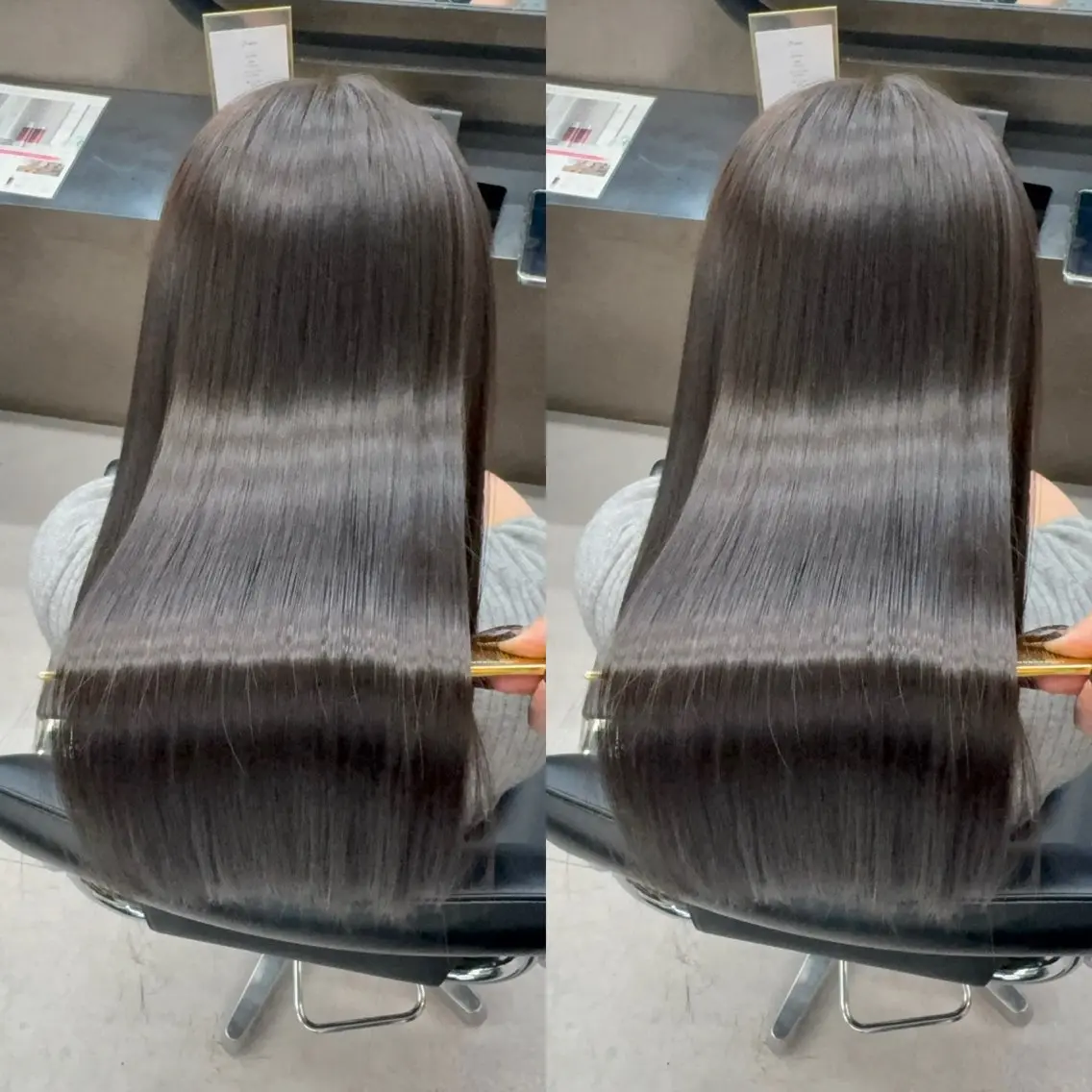 セミロング カラー 縮毛矯正 トリートメント youres hairのヘアスタイル
