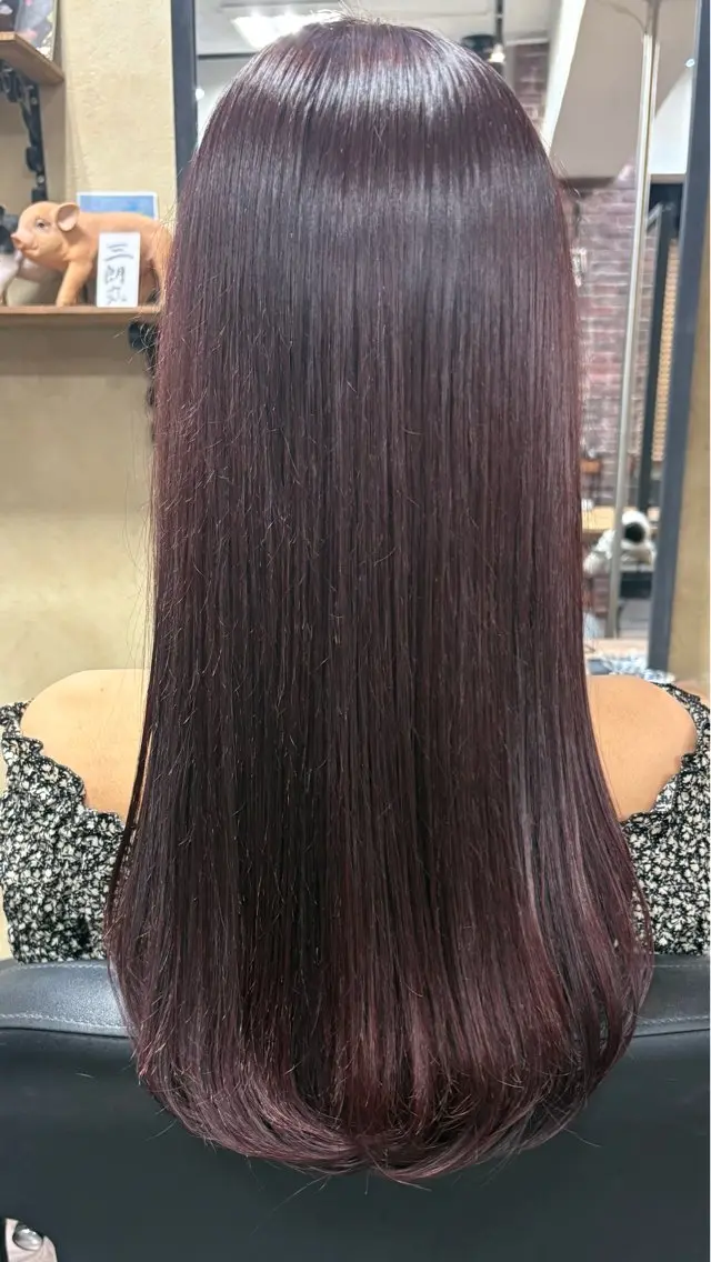 ロング カラー カシス ピンクカラー ヘアカラー カラー🌷 Koumeのヘアスタイル