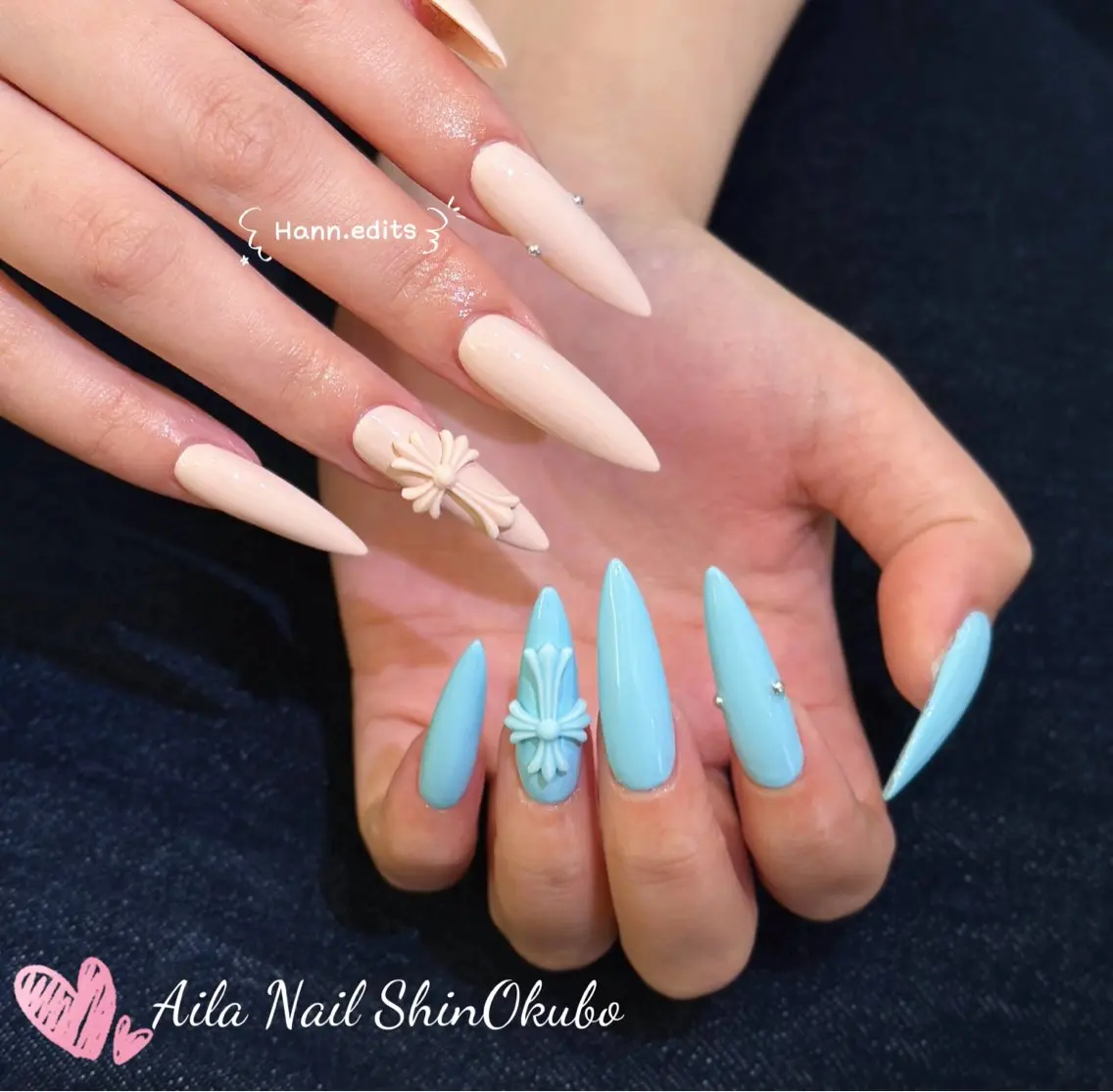 ミディアム 韓国風ヘア ハンドネイル Aila Nail HanChanのネイルデザイン