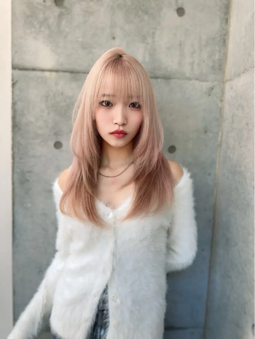 ロング カラー ハイトーンカラー レイヤーカット ゆーだい🇰🇷韓国 🇰🇷×髪質改善のヘアスタイル