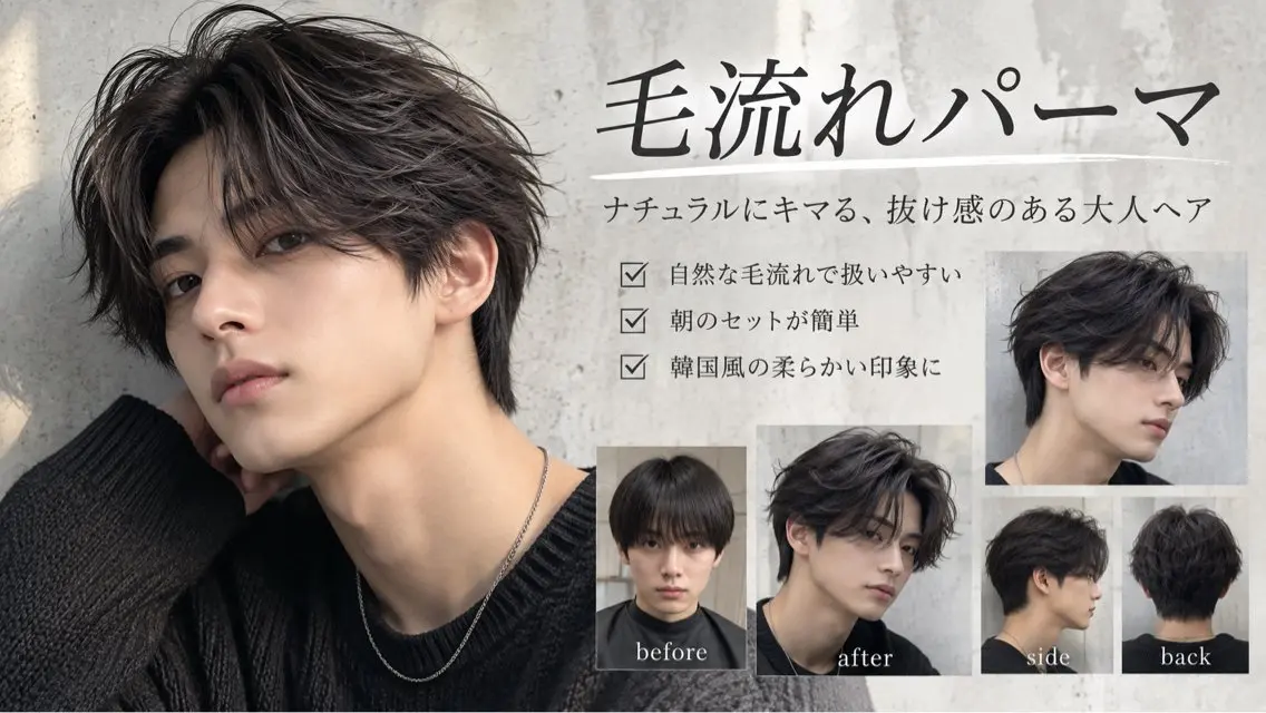 🧑‍🎓メンズ学割🧑‍🎓カット＋パーマ＋トリートメントの写真