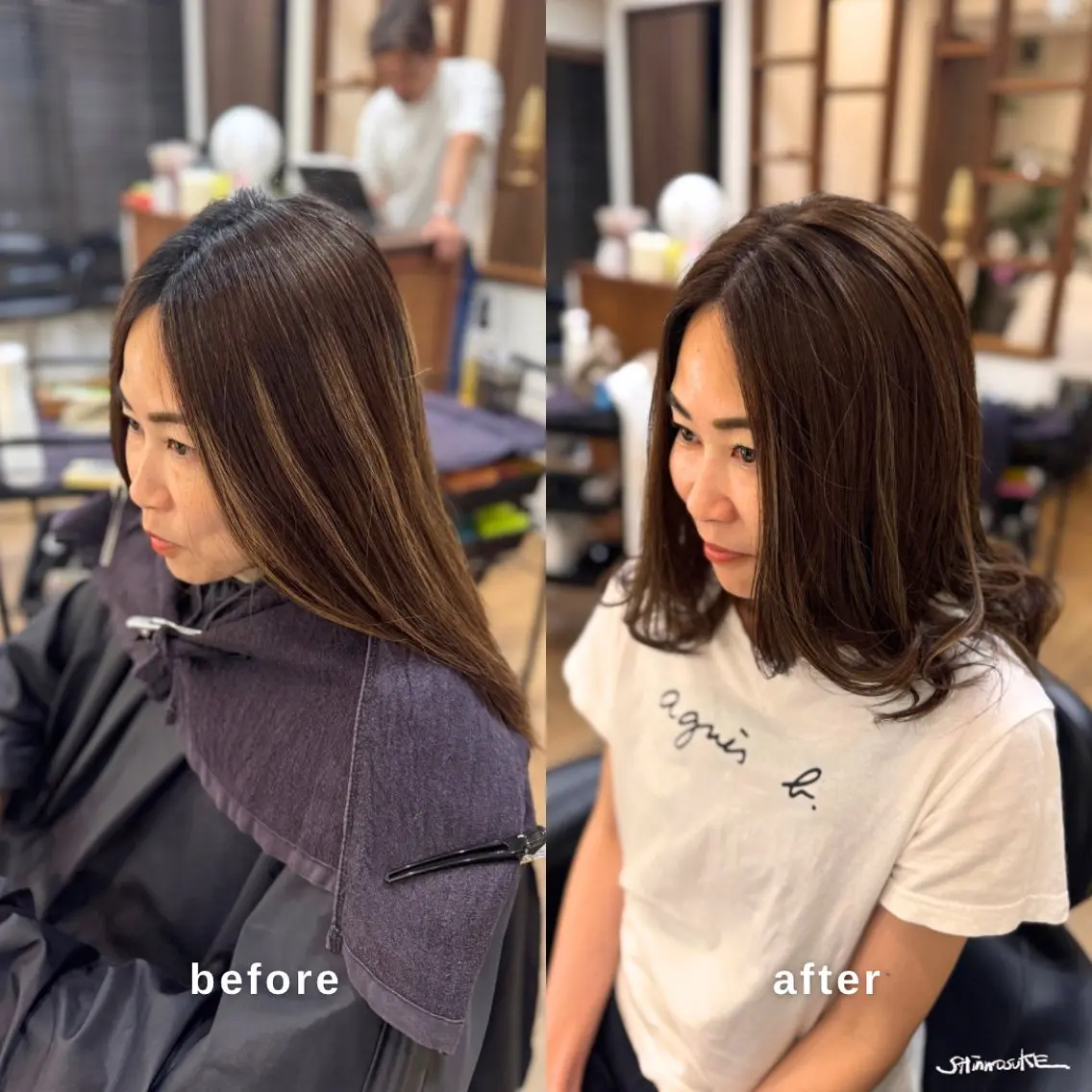 カラー ハイライトカラー ヘアカラー トリートメント ヘアセット しんのすけ /モデルさん募集中のヘアスタイル