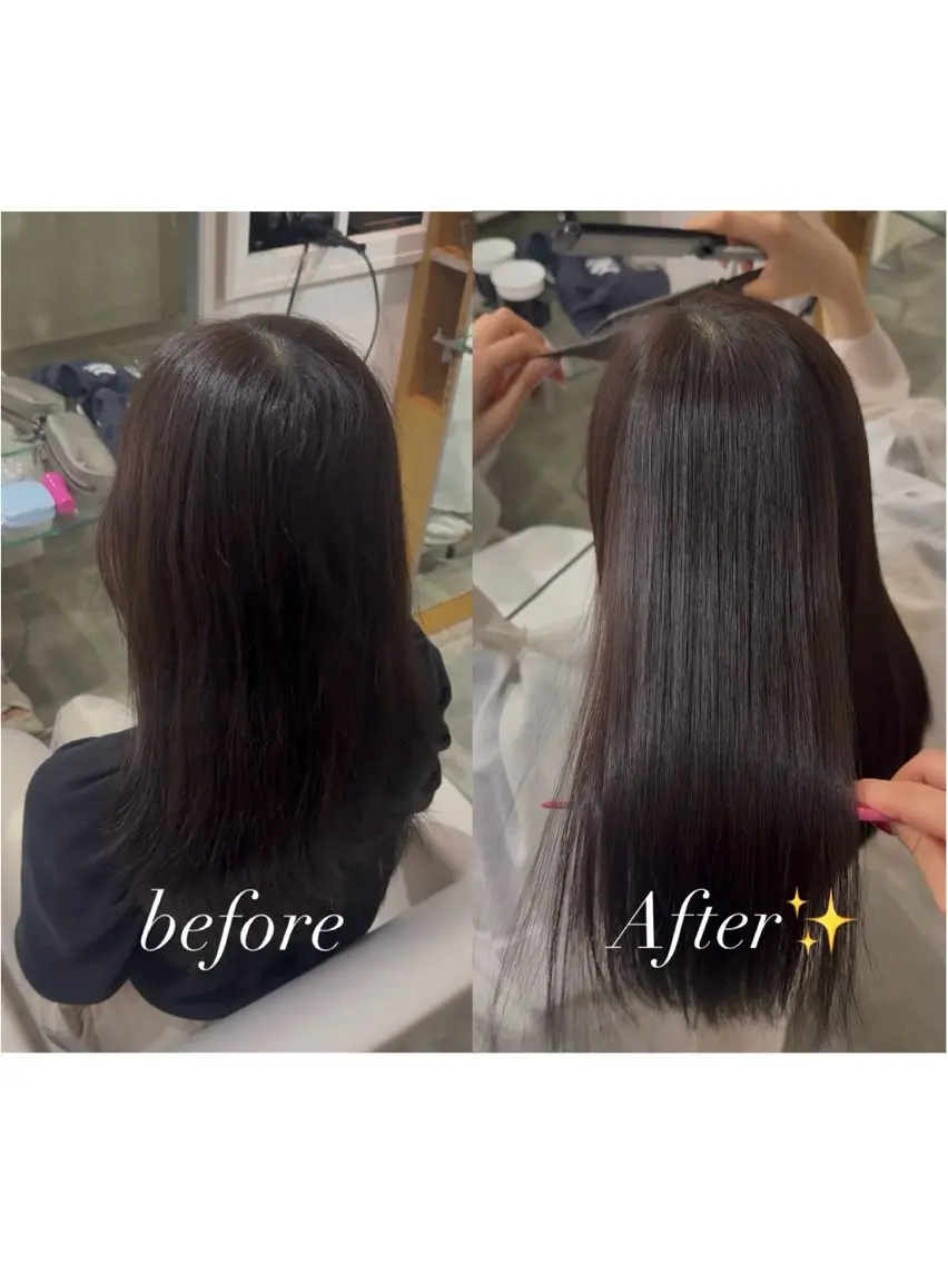 ロング 髪質改善 縮毛矯正 縮毛矯正 原宿♡縮毛矯正♡透明 感カラー【MAYU】のヘアスタイル