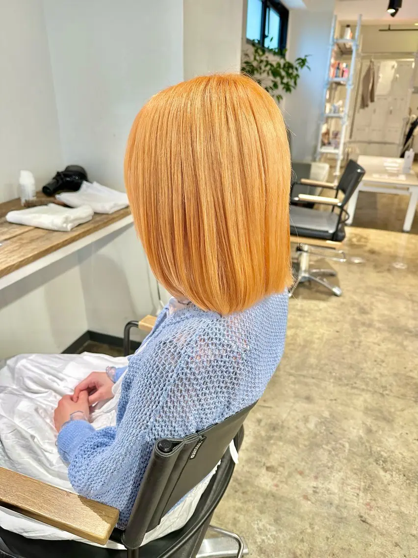 ミディアム カラー ヘアカラー トリートメント ヘアセット ✨艶ブリーチカラー ✨四ノ宮裕己のヘアスタイル