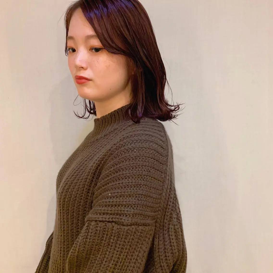 ミディアム カラー カット ヘアカラー トリートメント 山中 直輝のヘアスタイル
