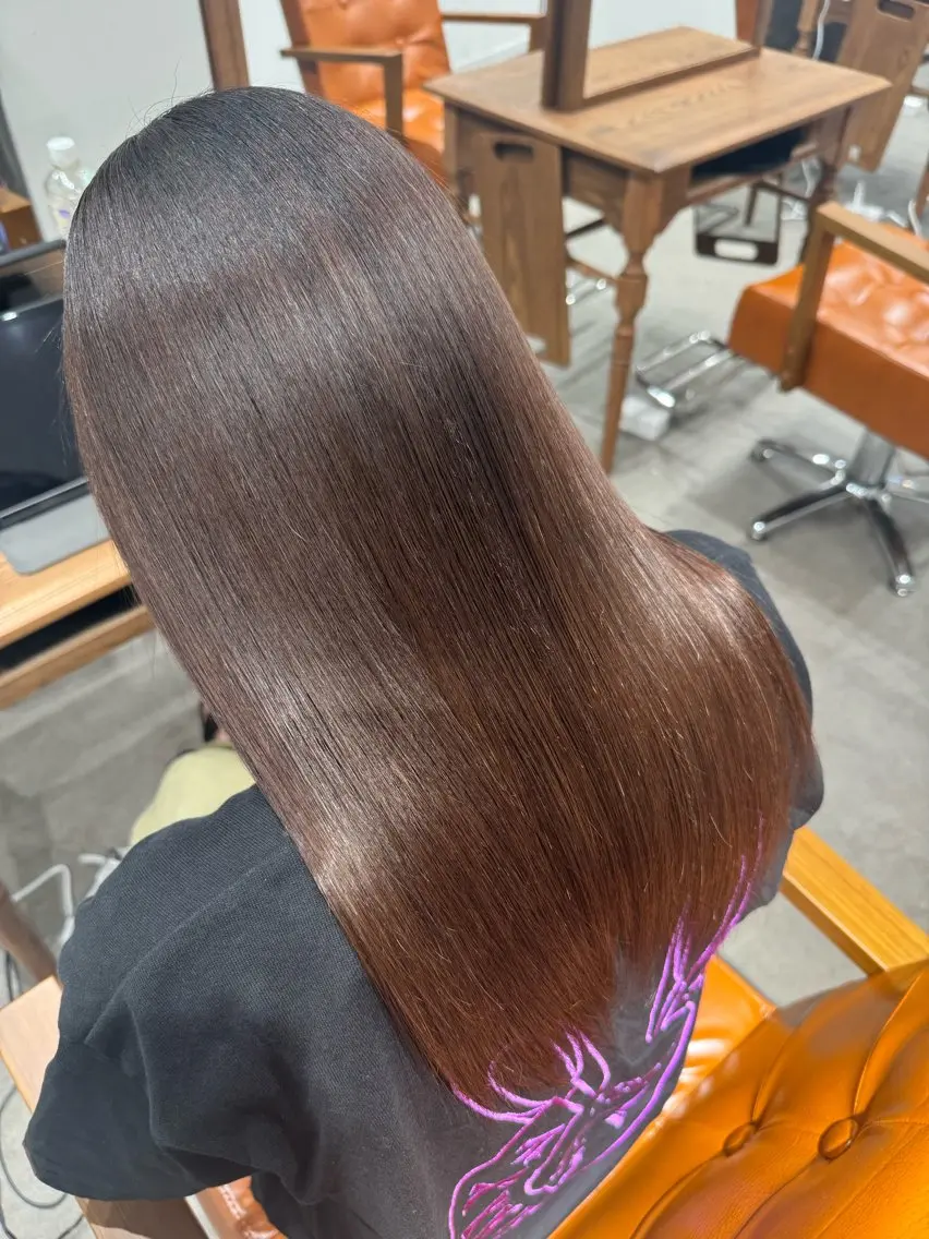 セミロング 縮毛矯正 トリートメント 髪質改善縮毛✨ 泉谷彪芽のヘアスタイル