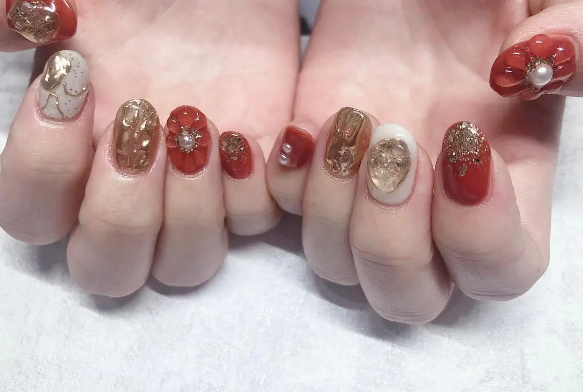 ネイル アートネイル 成人式 APiLA 甲斐田のネイルデザイン