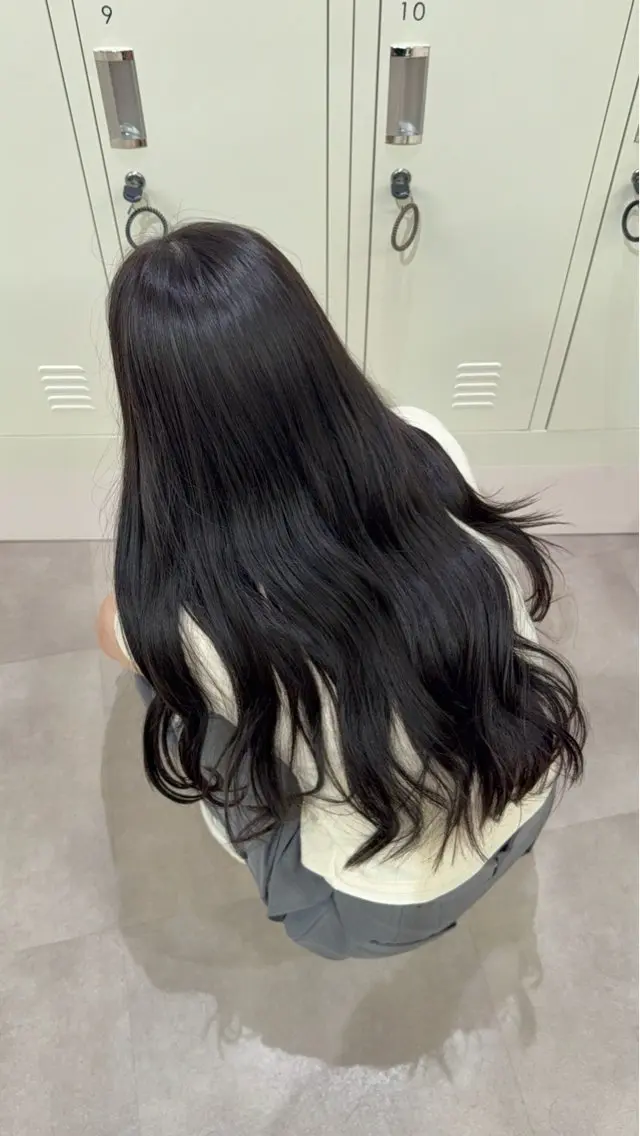 ロング 韓国風ヘア トリートメント ヘアカラー 韓国レイヤー 🎀ダブルカラーのヘアスタイル