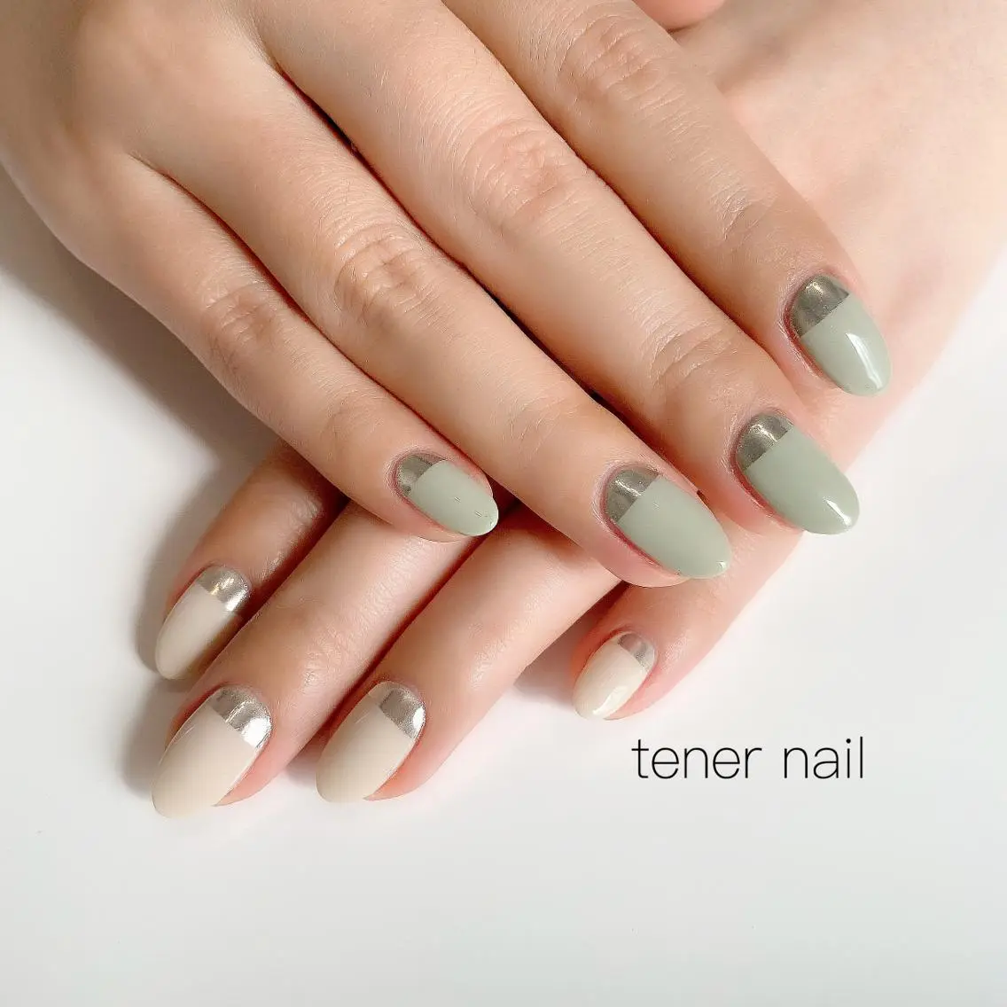 ネイル フレンチネイル ミラーネイル テネルネイル tener nailのネイルデザイン