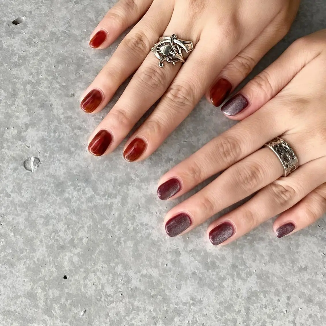 ネイル アートネイル 長さ出し ジェルネイル マットネイル ミラーネイル ハンドネイル nail salon Soeurのネイルデザイン