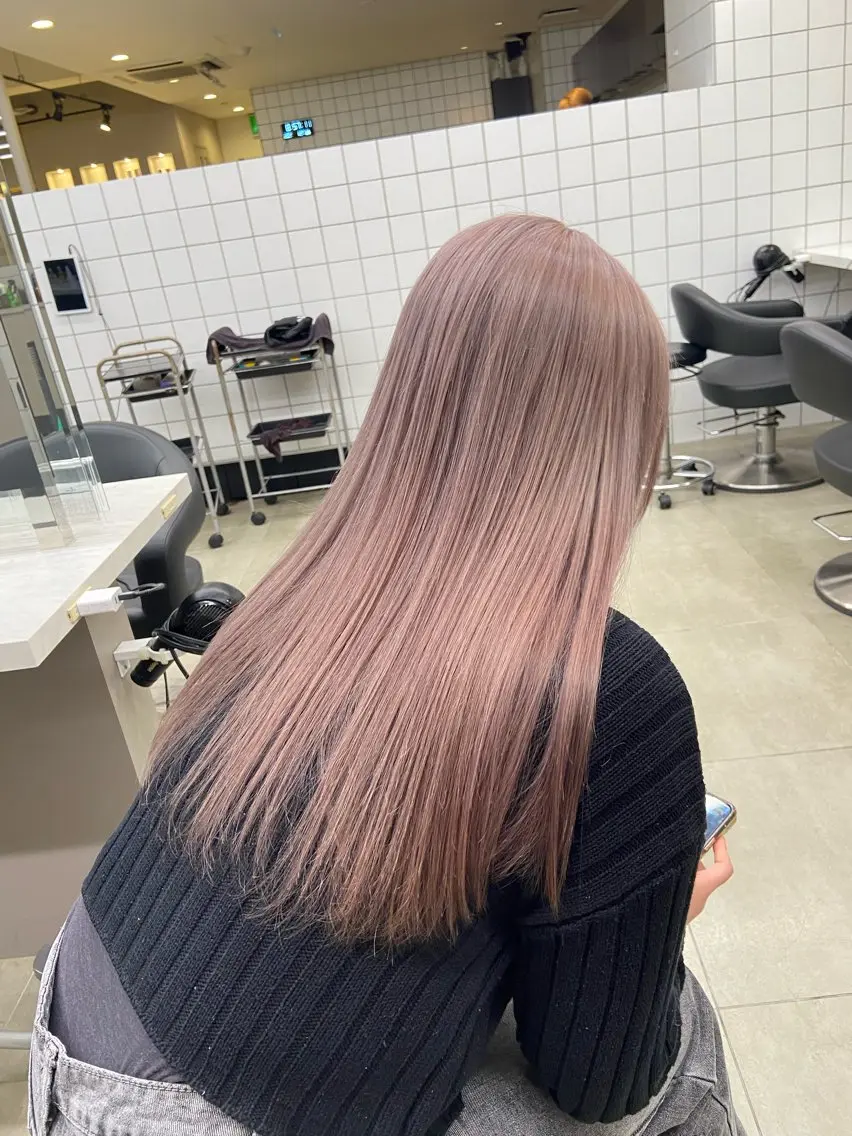 セミロング カラー ヘアアレンジ Over hair_ misakiのヘアスタイル