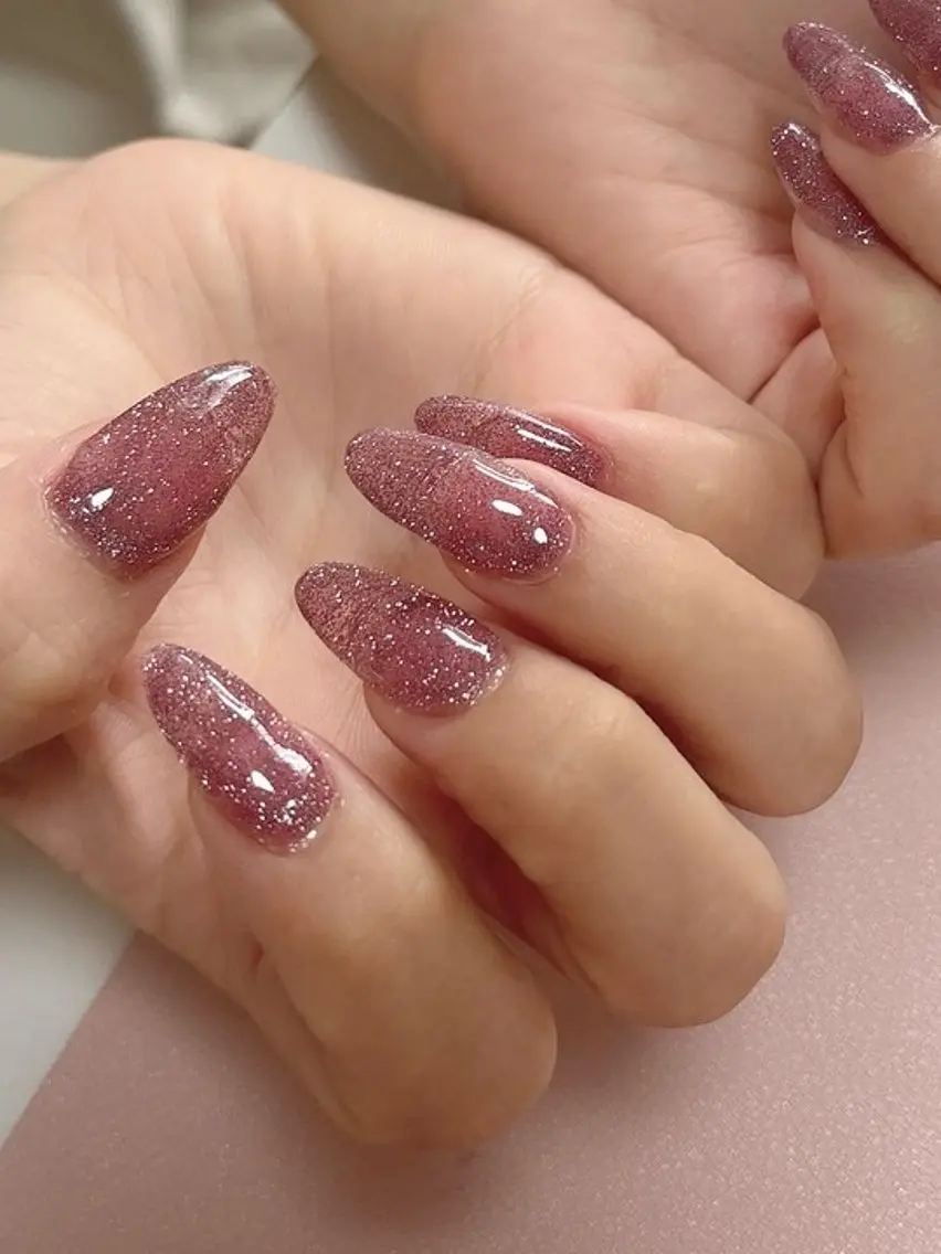 ネイル フラッシュネイル ラメ(グリッター) ワンカラーネイル nail salon はるりのネイルデザイン