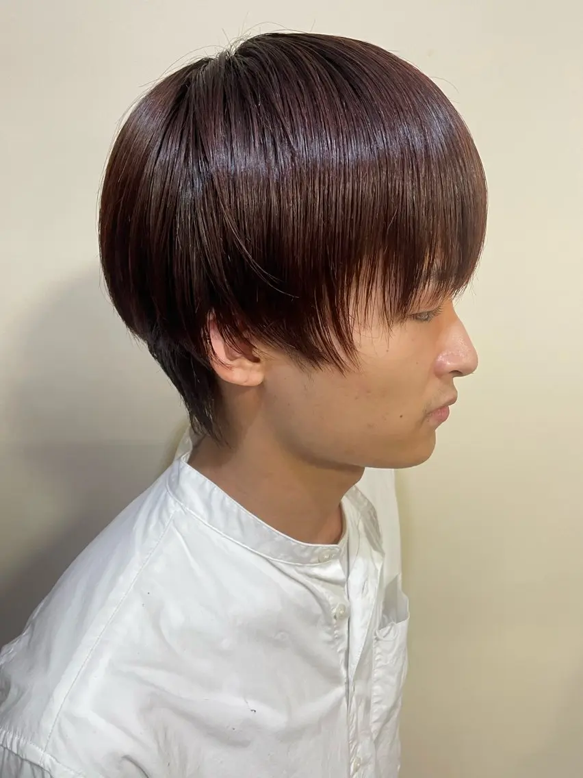 ショート カラー メンズ メンズブリーチ ブリーチ ブラウンカラー ブリーチなしカラー レッドカラー 浅岡 昭汰のヘアスタイル