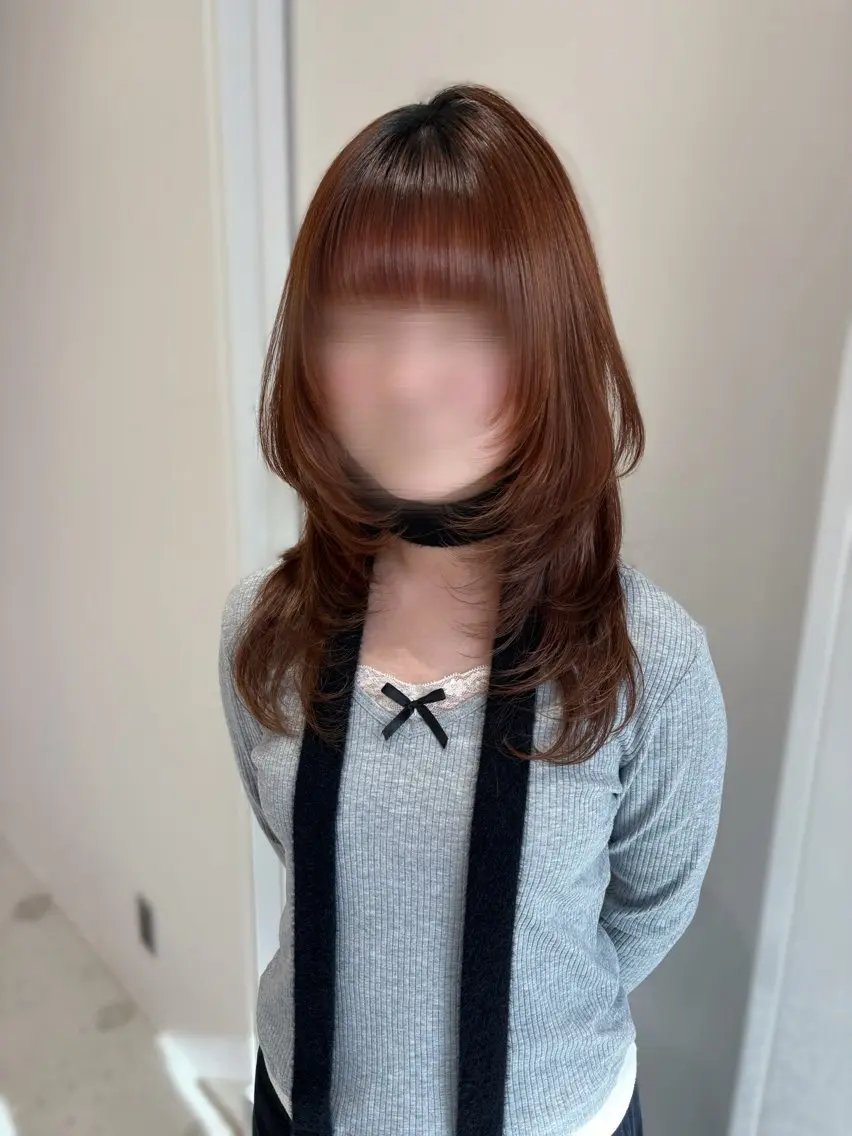セミロング 顔周りカット ハッシュカット レイヤーカット soyon名古屋/ fuka🎀のヘアスタイル