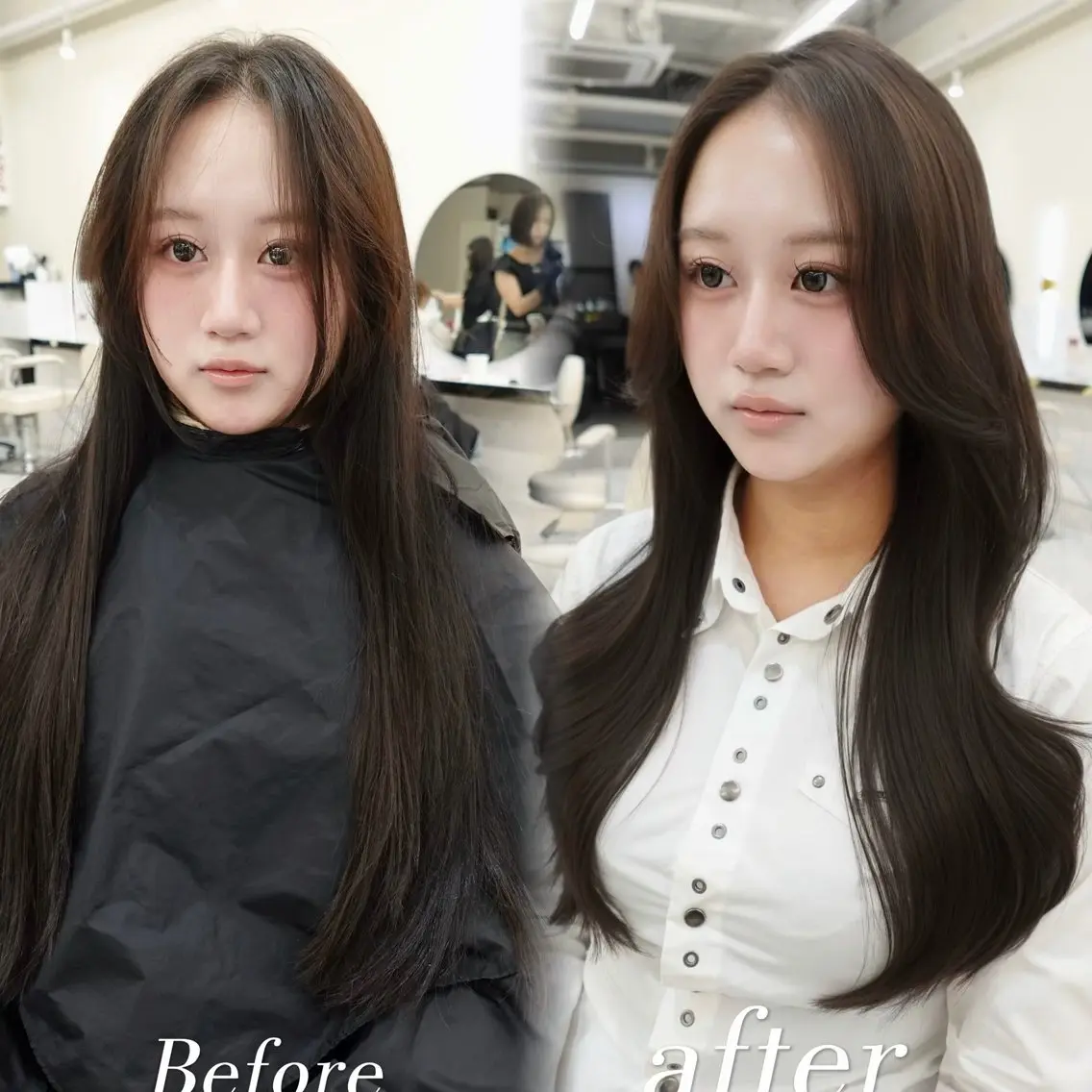 ロング カラー ヘアアレンジ 透明感カラー グレージュ くびれヘア レイヤーカット カット ヘアカラー トリートメント 梅田｜上品レイヤー RINAのヘアスタイル