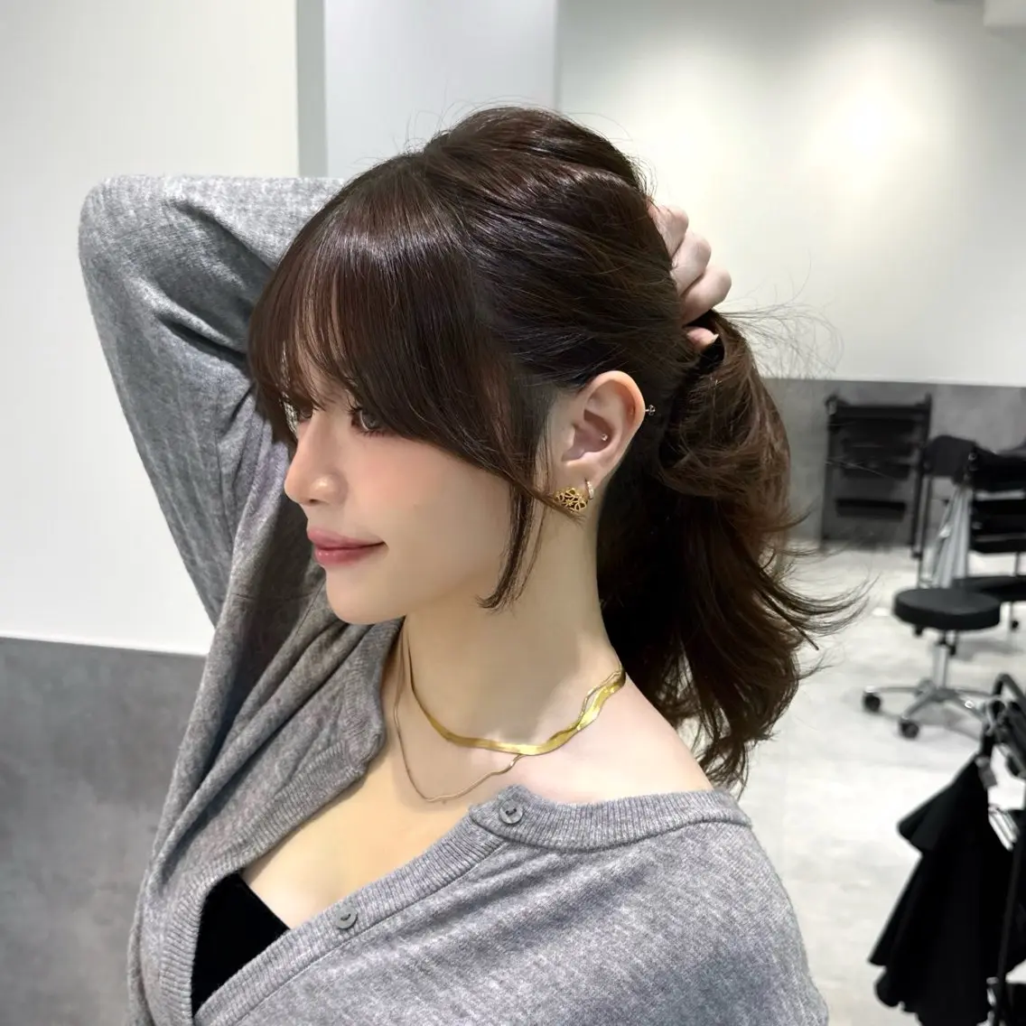 ロング 顔周りカット 小顔カット カット ヘアカラー 韓国系支持率No.1 レイヤー特化/きょうのヘアスタイル