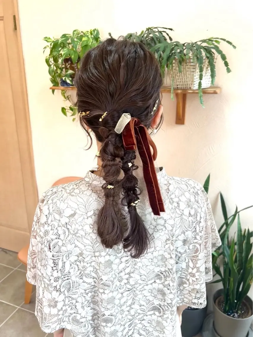 セミロング ヘアアレンジ ヘアセット mayu .のヘアスタイル