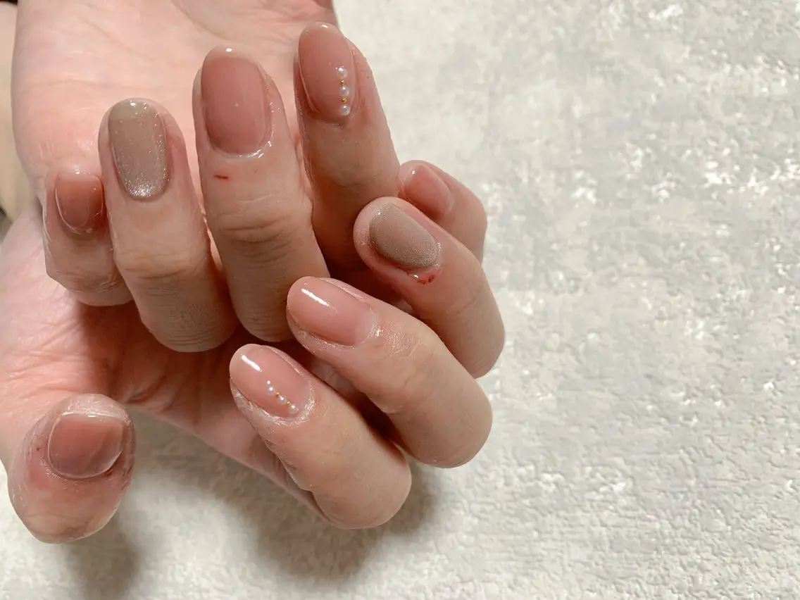 ネイル ジェルネイル 韓国ネイル マグネットネイル メンズネイル パラジェル kiki nail たまプラーザのネイルデザイン