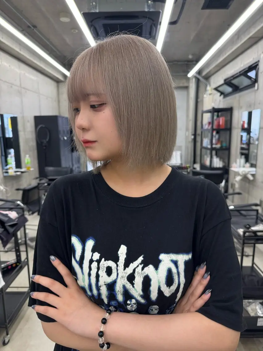 カラー ヘアカラー トリートメント Asami/名古屋/ ハイトーン/デザインのヘアスタイル