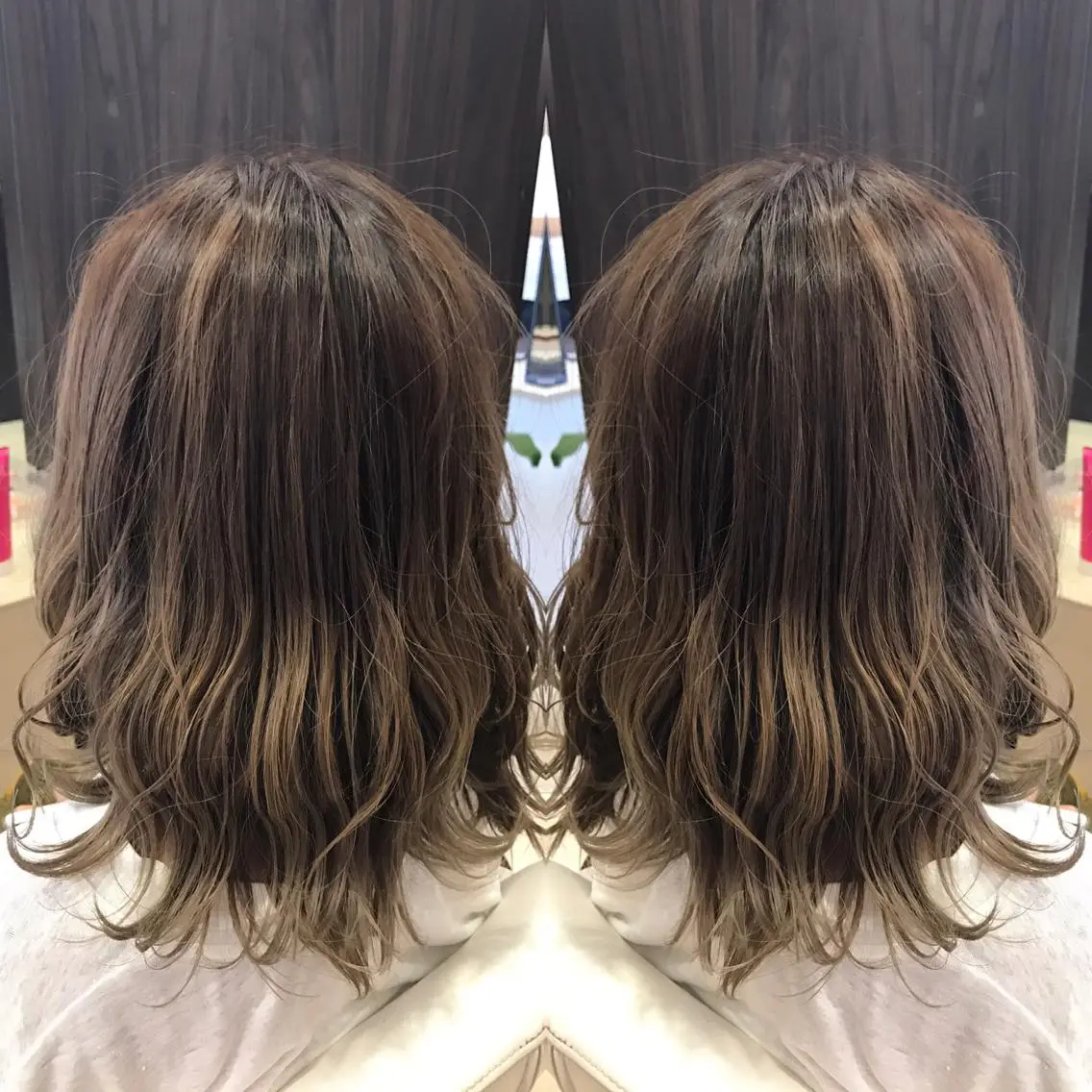 カラー ベージュカラー グラデーションカラー 外国人風カラー Oopsレイヤー 加藤澄都のヘアスタイル